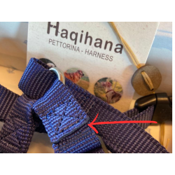 Blue Harness - Size S- Stitching defect