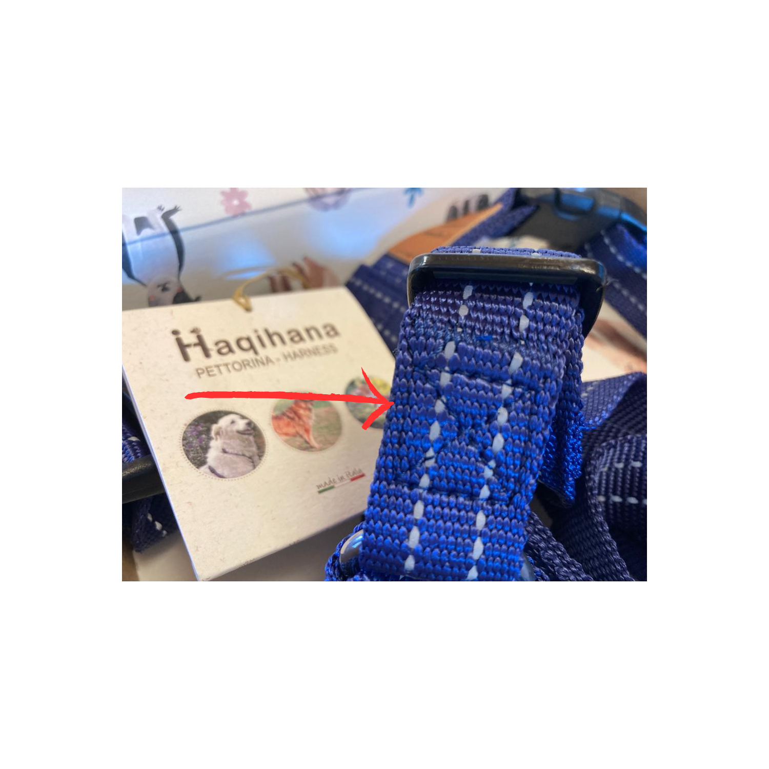 Blue High Visibility Harness - Size S - Stitching defect
