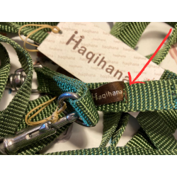 Green leash - 3m - special snap-hook - label trapped