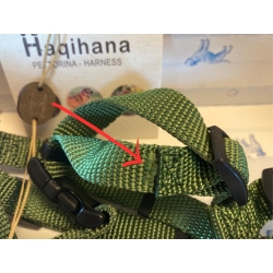 Green harness - Size XS - damaged webbing