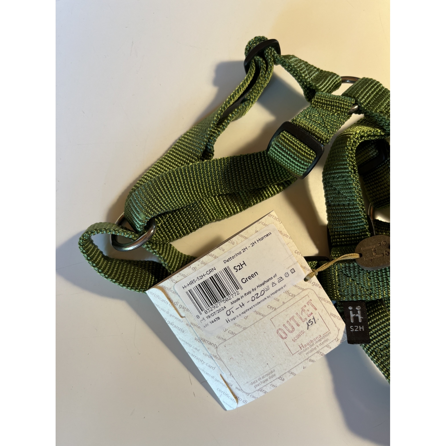 Harness Green- Size S2H - damaged webbing